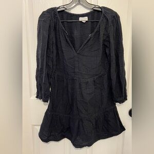 ANTHROPOLOGIE Velvet by Graham & Spencer Women’s Navy Blue Cotton Gauze Dress